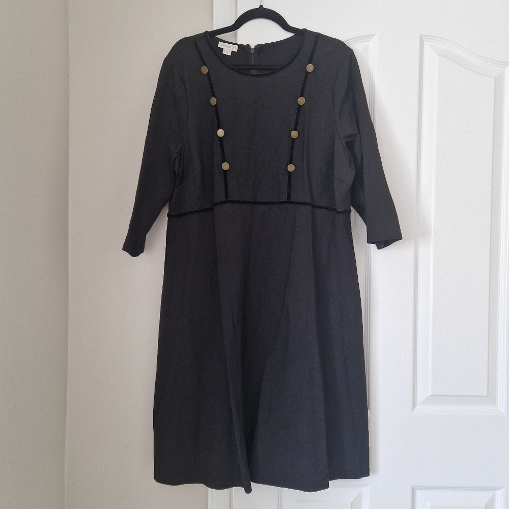Monsoon Black Dress with Gold Accents - Picture 1 of 3